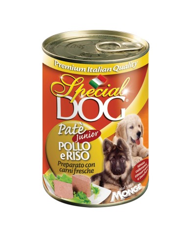 PATE PER CANI JUNIOR SPECIAL DOG pollo e riso - gr 400