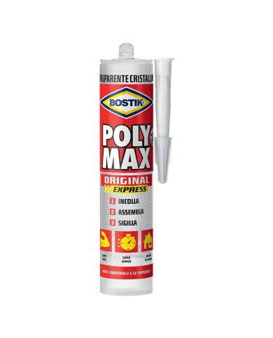ADESIVO SIGILLANTE UNIVERSALE POLY MAX CRISTAL 12 cartucce 300g + 2 scatolette tonno omaggio