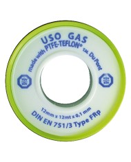 NASTRO TEFLON PER GAS PROFESSIONALE 1 2x12 mt. x0,1 mm - cf. 10 rt.