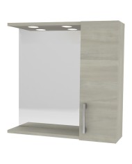 SPECCHIERA DA BAGNO PENSILE SINGOLO cm 58 x 16 x h.57 - rovere grigio