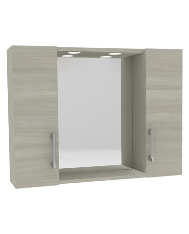 SPECCHIERA DA BAGNO PENSILE DOPPIO DIA cm 77 x 16 x h.57 - rovere grigio