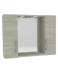 SPECCHIERA DA BAGNO PENSILE DOPPIO DIA cm 77 x 16 x h.57 - rovere grigio
