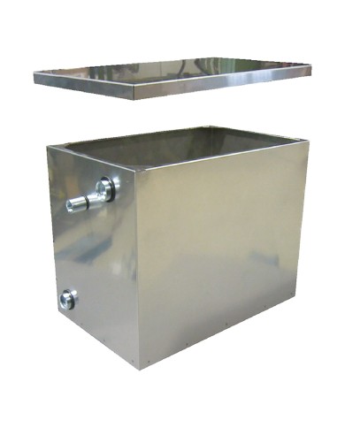 VASO DI ESPANSIONE IN ACCIAIO INOX Lt. 30 - cm. 41 x 26 x h.31