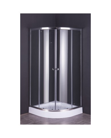 BOX DOCCIA CRISTALLO SEMICIRCOLARE DUE PORTE RUBINO cm 80 x 80 - H 185