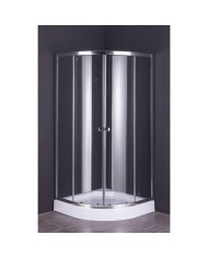 BOX DOCCIA CRISTALLO SEMICIRCOLARE DUE PORTE RUBINO cm 80 x 80 - H 185