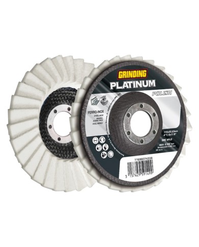 DISCO LAMELLARE PLATINUM POLISH PER FERRO INOX ø 115 x 22,23 mm