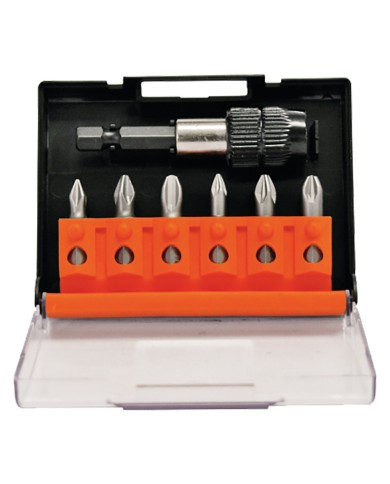 PORTAINSERTO CON INSERTI PHILLIPS E POZIDRIV 7 pz