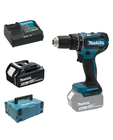 TRAPANO AVVITATORE A BATTERIA CON PERCUSSIONE DHP485RTJ-B 18V - 2 x 5,0 Ah Litio