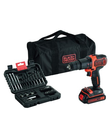 TRAPANO AVVITATORE A BATTERIA CON PERCUSSIONE BDCHD18S32-QW 18V - 1,5 ah Litio