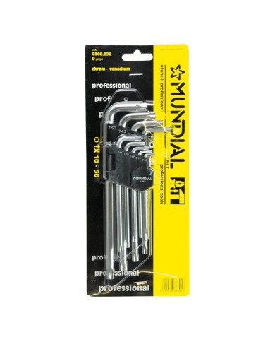 CHIAVI TORX IN SERIE CON FORO (T10-T50) 9 pezzi