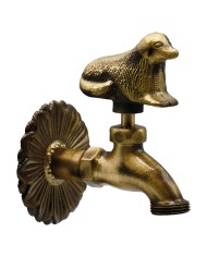 RUBINETTO ORNAMENTALE CANE 1 2 con maniglia e rosone