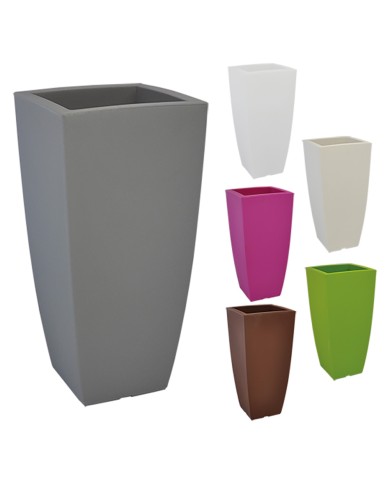VASO QUADRO STILO cm 33 x 33 x h 70 - 15 lt. avorio