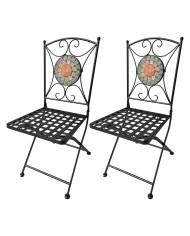 COPPIA SEDIE DECORO MOSAICO ALICE cm 38 x h.90