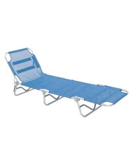LETTINO SPIAGGIA SENZA PARASOLE SABAUDIA cm 188 x 58 x h 27 - telo blu
