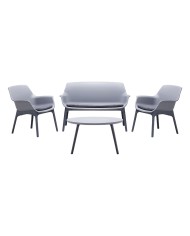 SET DA GIARDINO POLIPROPILENE LUXOR grigio antracite