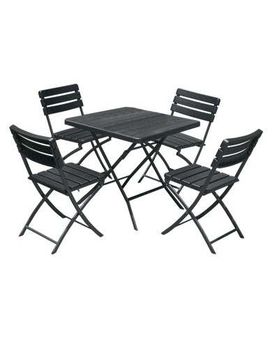 SET GIARDINO IN POLIETILENE ALTA DENSITA GAVOI colore nero