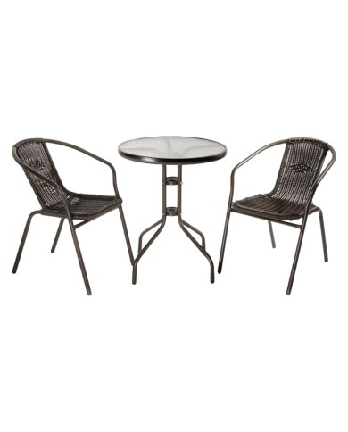 SET GIARDINO IN POLYRATTAN ACHILLE colore antracite