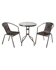 SET GIARDINO IN POLYRATTAN ACHILLE colore antracite