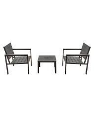 SET GIARDINO EFFETTO POLYWOOD OROSEI colore nero