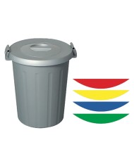 BIDONE IMMONDIZIA Lt. 25 grigio - manici personaliz.