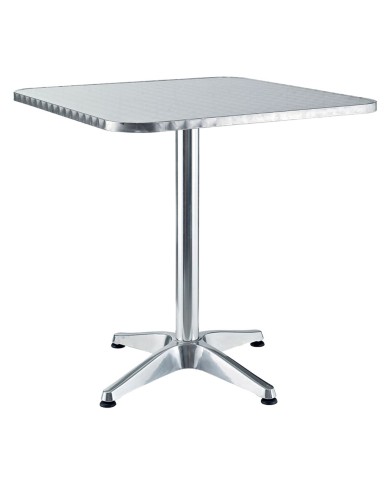 TAVOLO IN ALLUMINIO QUADRO cm 60 x 60 x h 70