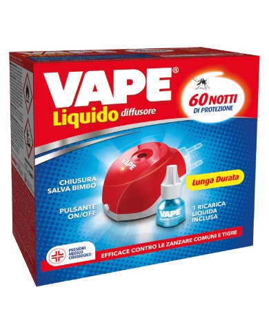 ANTIZANZARE ELETTRICO AD EMANAZIONE LIQUIDA con 1 ricarica liquida 60 notti