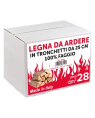 LEGNA DI FAGGIO DA ARDERE 28 decimetri cubi - in scatola