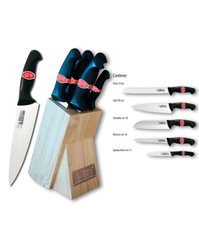 COLTELLO CUCINA LINEA HORECA IN CEPPO MASSELLO 5 pezzi
