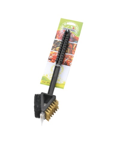 SPAZZOLA DOPPIA PER BARBECUE cm. 36 - fili color ottone