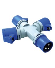 ADATTATORE INDUSTRIALE TRIPLO blu - art.80800