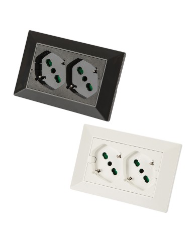 DOPPIA PRESA INCASSO PER SCATOLA SERIE OPERA PLUS colore bianco