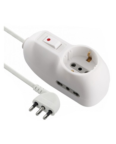 MULTIPRESA CON INTERRUTTORE 1 Schuko + 2 Bival.10 16A - 62023