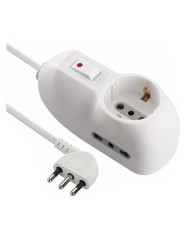 MULTIPRESA CON INTERRUTTORE 1 Schuko + 2 Bival.10 16A - 62023