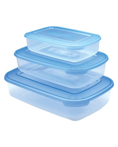 CONTENITORE RETTANGOLARE IN PLASTICA SET FRIGO BOX acqua trasparente