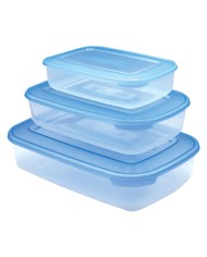 CONTENITORE RETTANGOLARE IN PLASTICA SET FRIGO BOX acqua trasparente