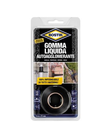 GOMMA LIQUIDA NASTRO AUTOAGGLOMERANTE mm 25 x 3 mt