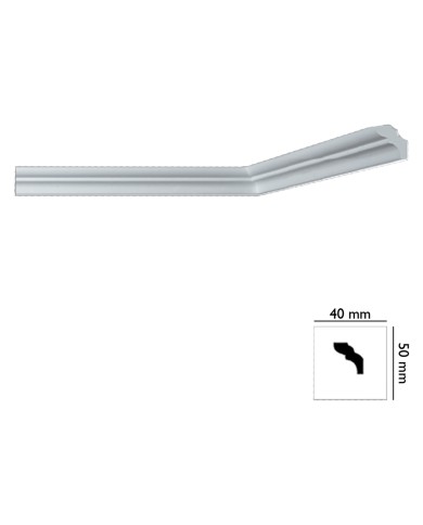 CORNICE DECORATIVA PER SOFFITTO mod. I755 - mm. 40 x 50 x 2 mt
