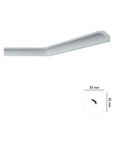 CORNICE DECORATIVA PER SOFFITTO mod. I705 - mm 35 x 35 x 2 mt