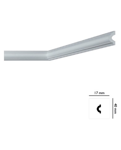 CORNICE DECORATIVA PER SOFFITTO mod. I745 - mm. 17 x 40 x 2 mt