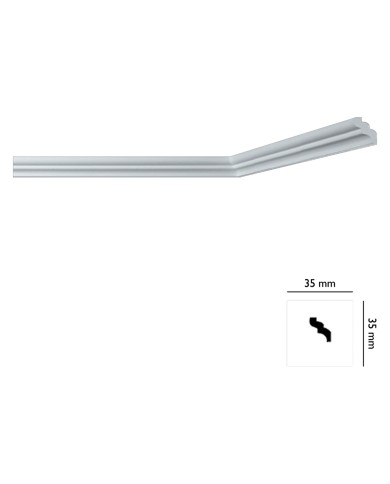 CORNICE DECORATIVA PER SOFFITTO mod. I735 - mm. 35 x 35 x 2 mt