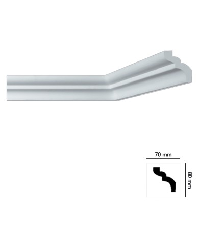 CORNICE DECORATIVA PER SOFFITTO mod. I785 - mm. 70 x 80 x 2 mt