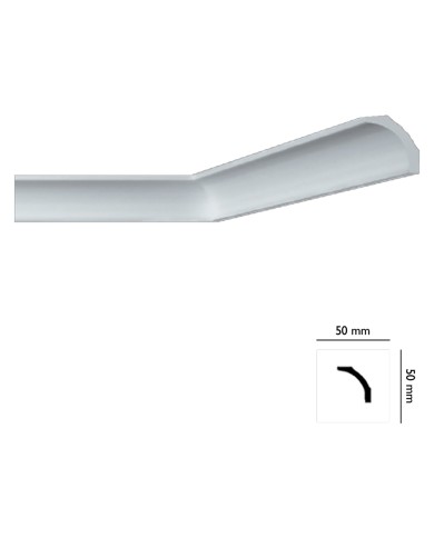CORNICE DECORATIVA PER SOFFITTO mod. I706 - mm. 50 x 50 x 2 mt