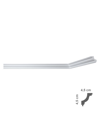 CORNICE DECORATIVA PER SOFFITTO mod. I703 - mm 45 x 45 x 2 mt