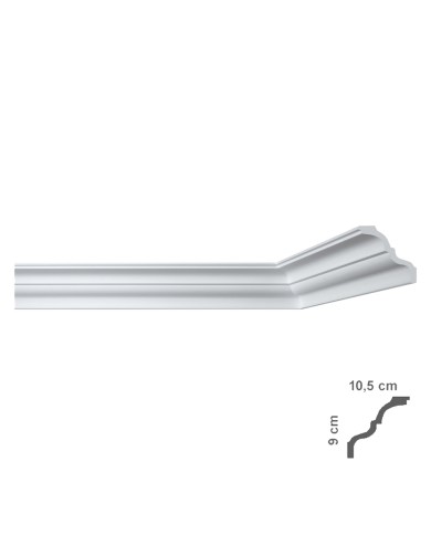 CORNICE DECORATIVA PER SOFFITTO mod. I777 - mm 105 x 90 x 2 mt