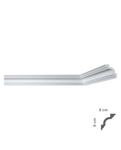 CORNICE DECORATIVA PER SOFFITTO mod. I780 - mm. 80 x 80 x 2 mt