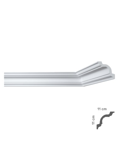 CORNICE DECORATIVA PER SOFFITTO mod. I790 - mm 110 x 110 x 2 mt
