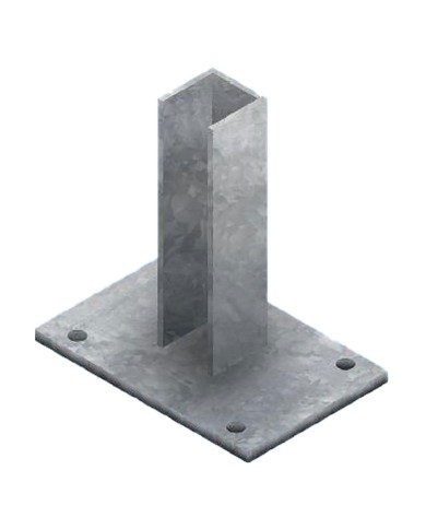 BASE SUPPORTO PER PALETTO QUADRO zincata - per paletto mm 50 x 50