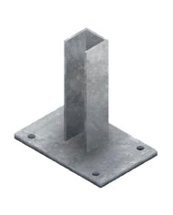 BASE SUPPORTO PER PALETTO QUADRO zincata - per paletto mm 50 x 50