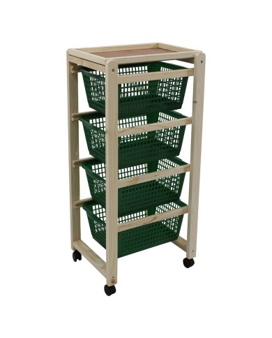 CARRELLO DA CUCINA CON CESTELLI colore naturale