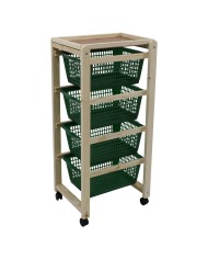 CARRELLO DA CUCINA CON CESTELLI colore naturale